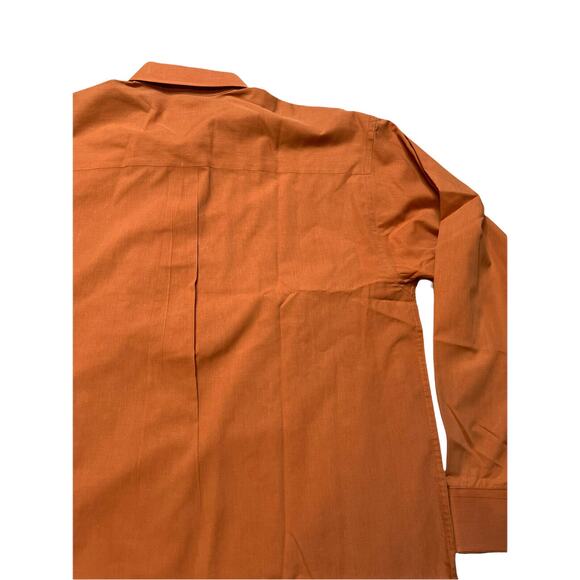 Daniel Ellissa Long Sleeve French Cuff Button Up Shirt 171/2 34-35 brown squash - Picture 8 of 11